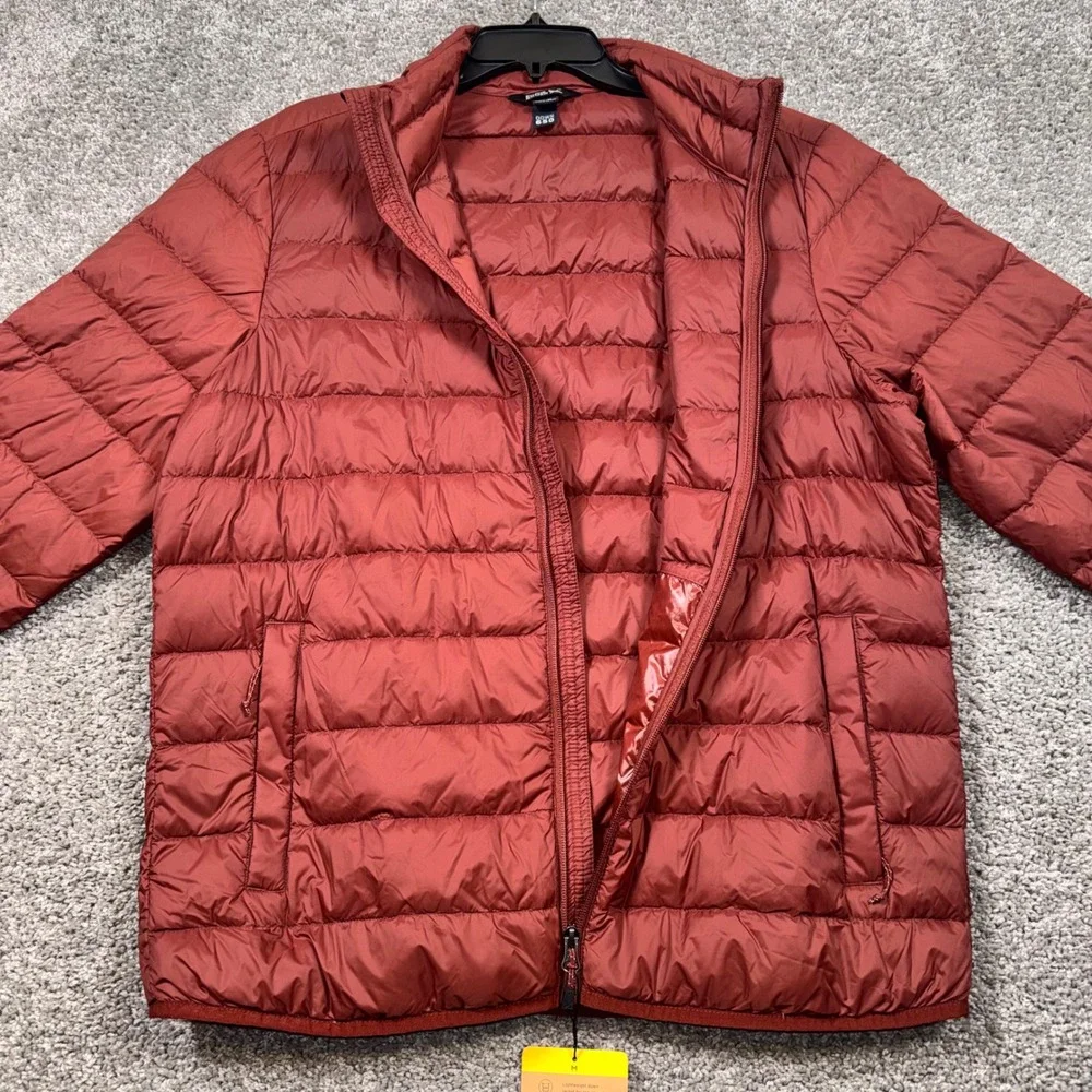 Eddie Bauer Packable Down Jacket Mens 650 Fill StormRepel Red Medium NEW